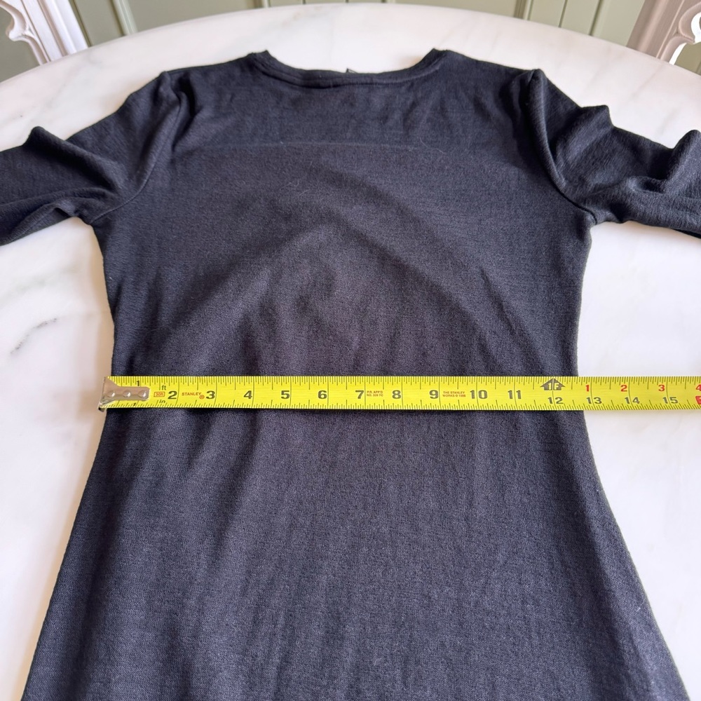 Classic Black Long-Sleeve Midi Dress - Picture 11 of 12